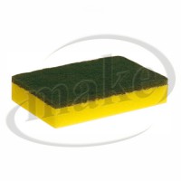 Esponja con fibra verde poliamida pegada